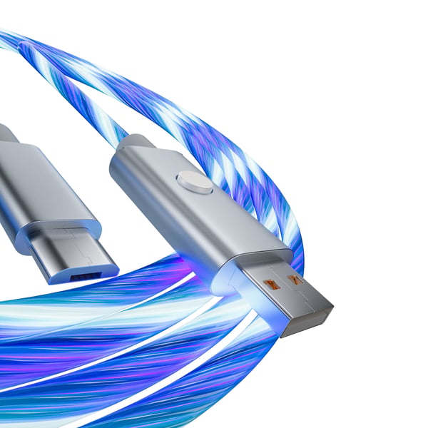 Oniverse ONICAB1-MICUSB2-WHT USB-kabel 2 m USB A Micro-USB B Blå, Sølv