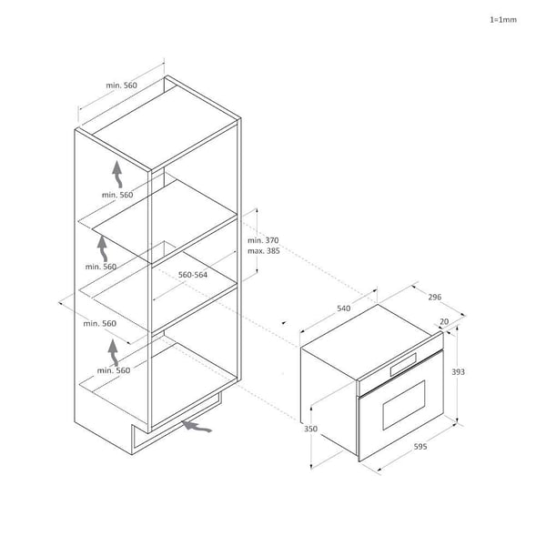 Candy CA38SMBF7XS Sort Grill mikroovn Indbygget 24 L 750 W