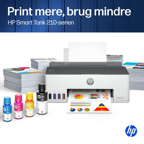 HP Smart Tank 210 Trådløst Farve Printer