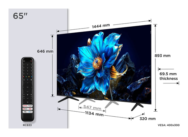TCL P79K 65P79K TV 165,1 cm (65") 4K Ultra HD Smart TV Wi-Fi Metallic 430 cd/m²