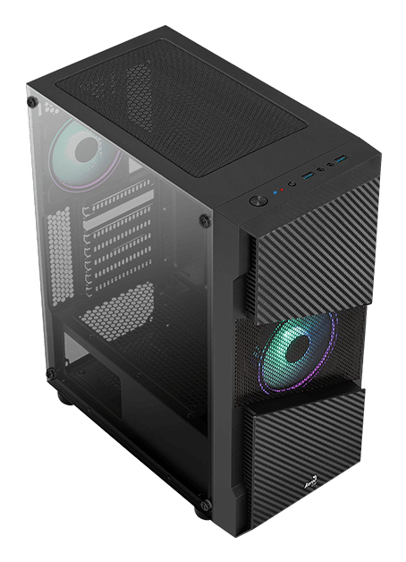 Aerocool Menace Saturn RGB Midi Tower Musta