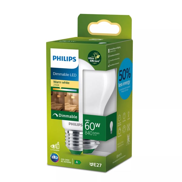 Philips Filament pære, matteret 60 W A60 E27