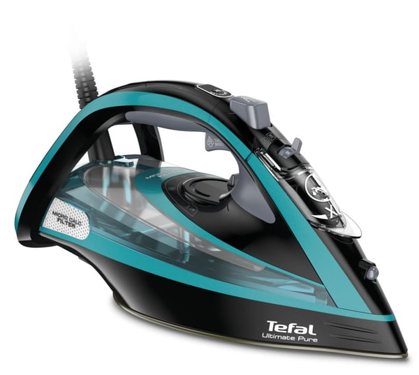 Tefal Ultimate Pure FV9844 Torr & Ångstrykjärn Stryksula Durilium Autoclean 3200 W Svart, Blå