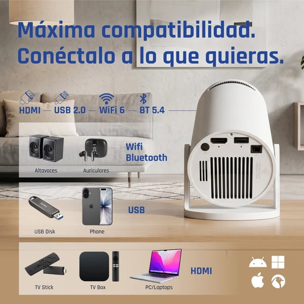 iggual IGG318973+IGG318126 dataprojekter 120 ANSI lumens 720p (1280x720) Hvid