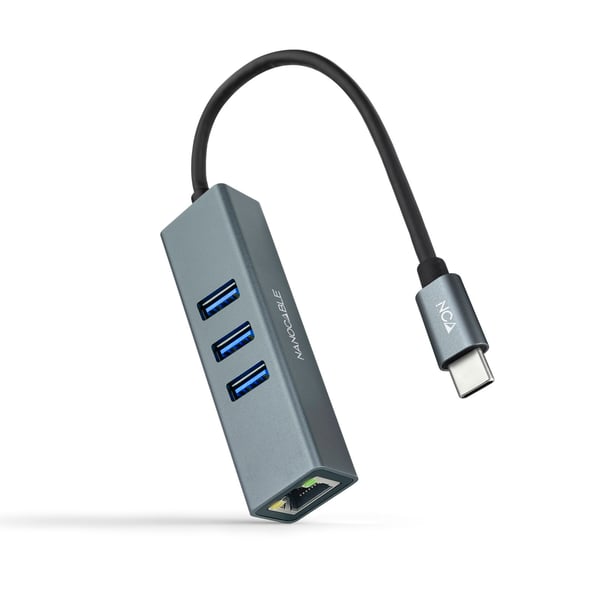 Nanocable 10.03.0408 dockingstation Ledningsført USB 3.2 Gen 1 (3.1 Gen 1) Type-C Grå