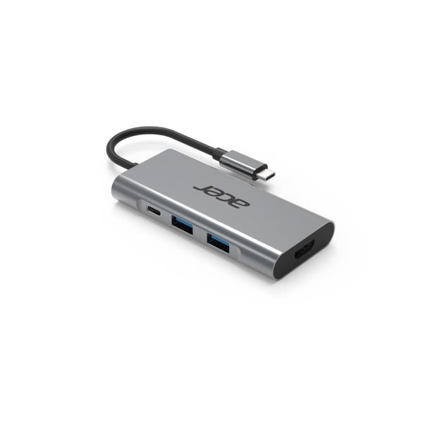 Acer GP.DCK11.00N kannettavien tietokoneiden telakka ja porttitoistin Langallinen USB 3.2 Gen 1 (3.1 Gen 1) Type-C Hopea