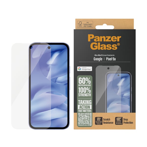 PanzerGlass ® Screen Protector Google Pixel 9a | Ultra-Wide Fit Genomskinligt skärmskydd 1 styck