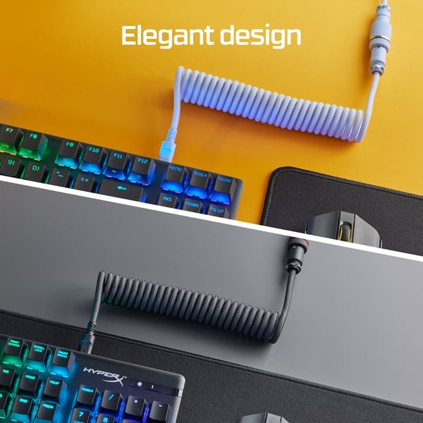 HyperX USB-C – spiralformad kabel – grå