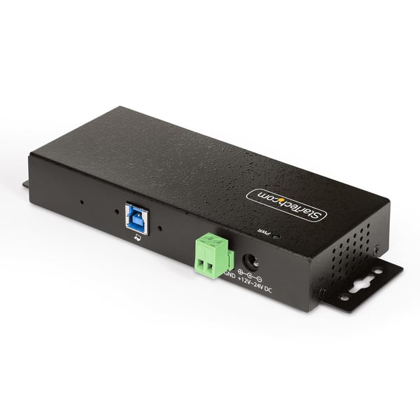 StarTech.com Hanterad USB-hubb med 7 portar och 7x USB-A, robust industrihölje i metall, ESD- och överspänningsskydd, monterbar på vägg/skrivbord/skena, USB 3.0/3.1/3.2 Gen 1 5 Gbps