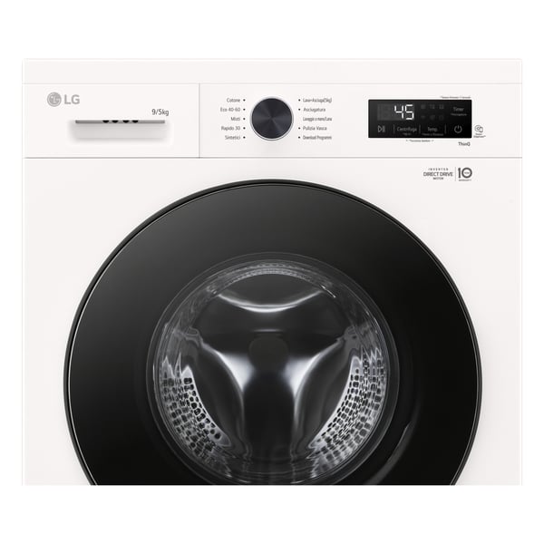 LG W4NX1095NWB kuivaava pyykinpesukone Vapaasti seisova Edestä täytettävä Valkoinen