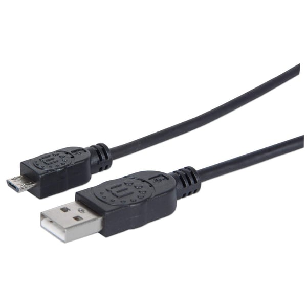 Manhattan 307178 USB-kabel USB 2.0 1,8 m USB A Micro-USB B 0,48 Gbit/sek. Sort