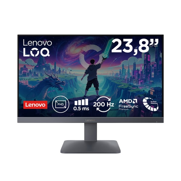 Lenovo LOQ 24-10 tietokoneen litteä näyttö 60,5 cm (23.8") 1920 x 1080 pikseliä Full HD LED Musta