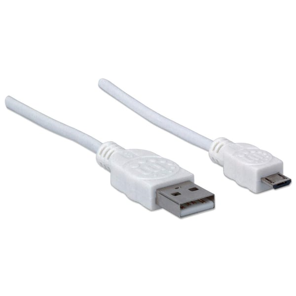 Manhattan 323987 USB-kabel USB 2.0 1 m USB A Micro-USB B 0,48 Gbit/sek. Hvid