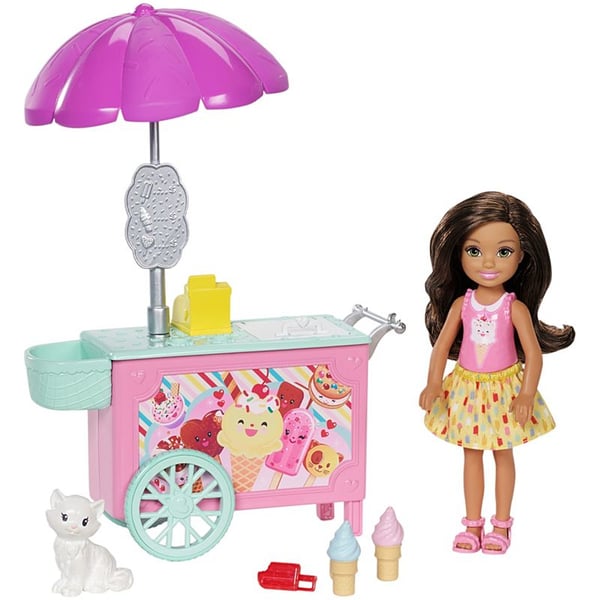 Barbie Club Chelsea Doll and Ice Cream Cart