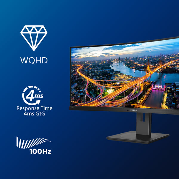 Philips B Line 346B1C/00 computerskærm 86,4 cm (34") 3440 x 1440 pixel Quad HD LCD Sort