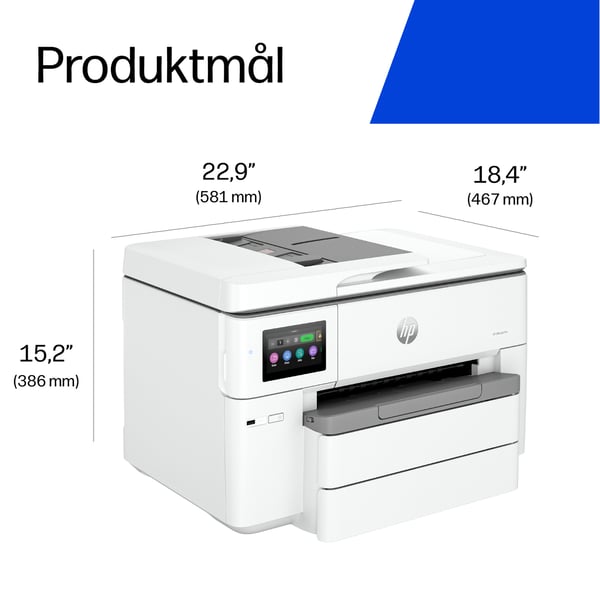 HP OfficeJet Pro 9730e Trådløst All-in-One Farve Printer, Instant Ink; 2-sidet printning