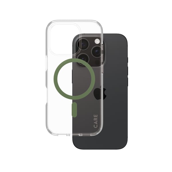 PanzerGlass CARE™ by ® Urban Combat Case Transparent m. Grøn MagSafe iPhone 16 Pro