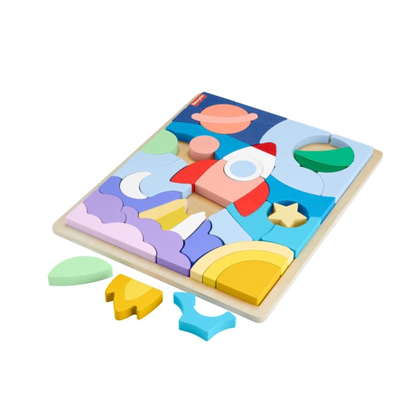 Fisher-Price rumpuslespil i træ til børnehavebørn, 42 dele i træ