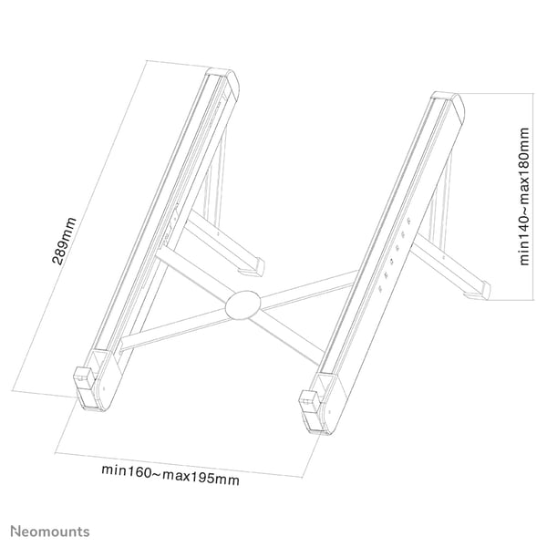 Neomounts NSLS010 Ställ för bärbara datorer Ställ till bärbara datorer Silver 43,2 cm (17")
