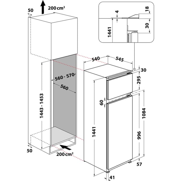 Hotpoint BDFS 2422 Indbygget 218 L Hvid