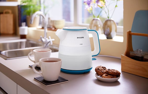 Philips Daily Collection HD9344/10 vattenkokare 1 l 2000 W Vit, Blå