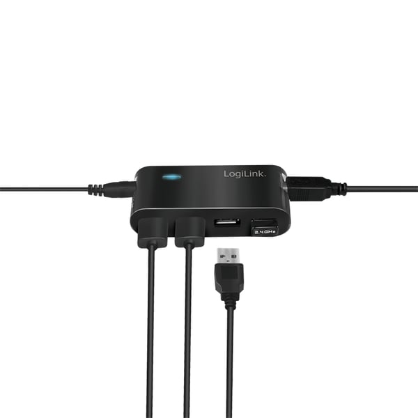 LogiLink UA0085 gränssnittshubbar USB 2.0 Type-A 480 Mbit/s Svart