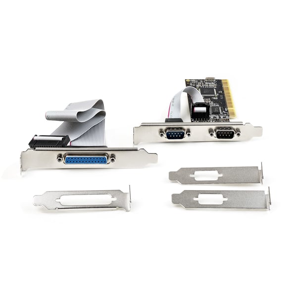 StarTech.com PCI seriellt parallellt kombokort med dubbla seriella RS232-portar (DB9) och 1x parallell LPT-port (DB25) - PCI kombo adapterkort - PCI-expansionskort kontroller - PCI till skrivarkort