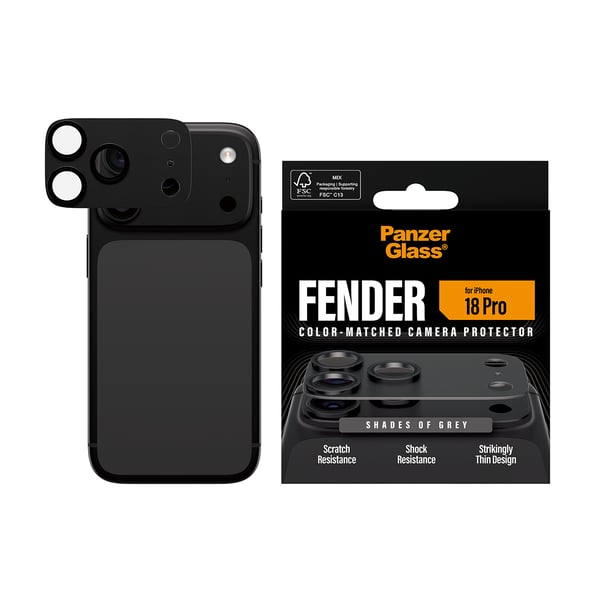 PanzerGlass ® Fender Camera Protector Shades of Grey iPhone 2026 Pro Kirkas näytönsuoja 1 kpl