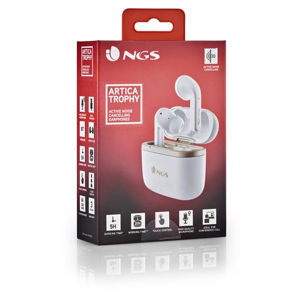 NGS ARTICA TROPHY Kuulokkeet Langaton In-ear Puhelut/Musiikki USB Type-C Bluetooth Kulta, Valkoinen