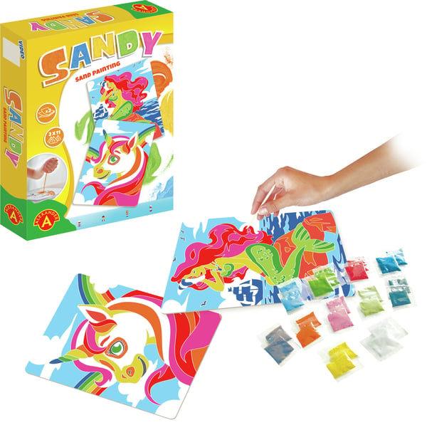 Alexander Toys Sandy Sand Painting Unicorn + Mermaid Farvelægning billedsæt