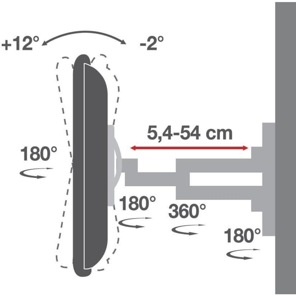Techly ICA-PLB 171L tv-beslag 165,1 cm (65") Sort