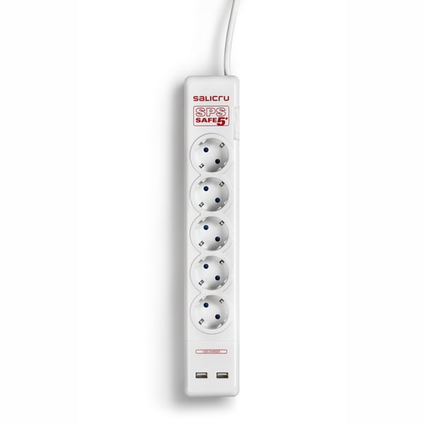 Salicru 680BA000002 overspændingsbeskytter Hvid 5 AC stikkontakt(er) 250 V 1,5 m