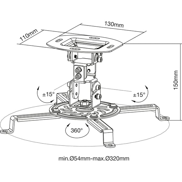 InLine 23122A projektorfästen Tak Svart