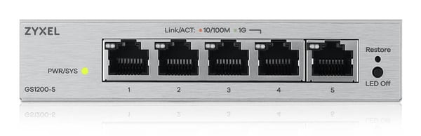 Zyxel GS1200-5V3 hanterad L2 Gigabit Ethernet (10/100/1000) Skrivbord Grå