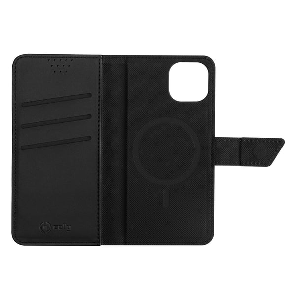 Celly WALLYMAG mobiltelefon etui 15,5 cm (6.1") Tegnebogsetui Sort