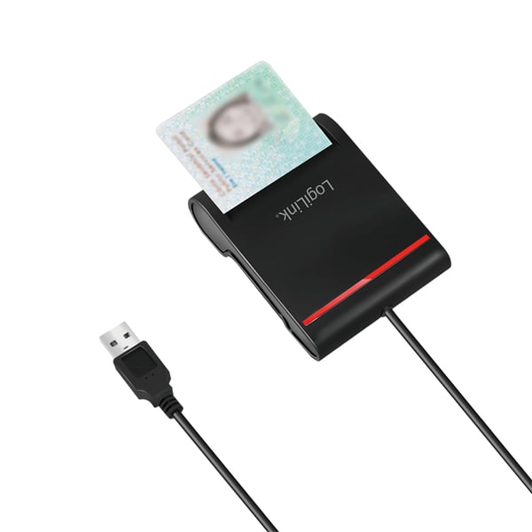 LogiLink CR0047 läsare smarta kort inomhus USB 2.0 Svart