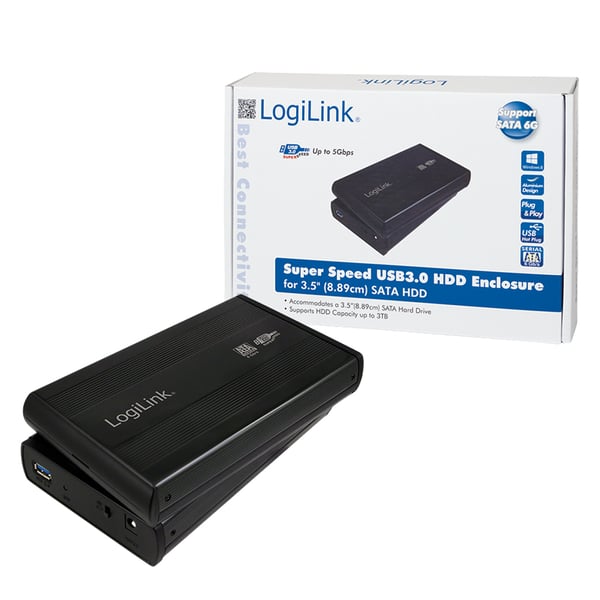 LogiLink UA0107 tallennusaseman kotelo HDD-kotelo Musta 3.5"