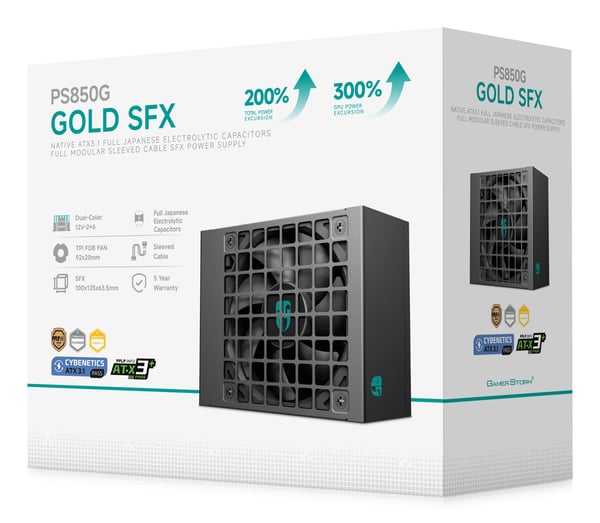 DeepCool PS850G enhed til strømforsyning 850 W 20+4 pin ATX SFX Sort