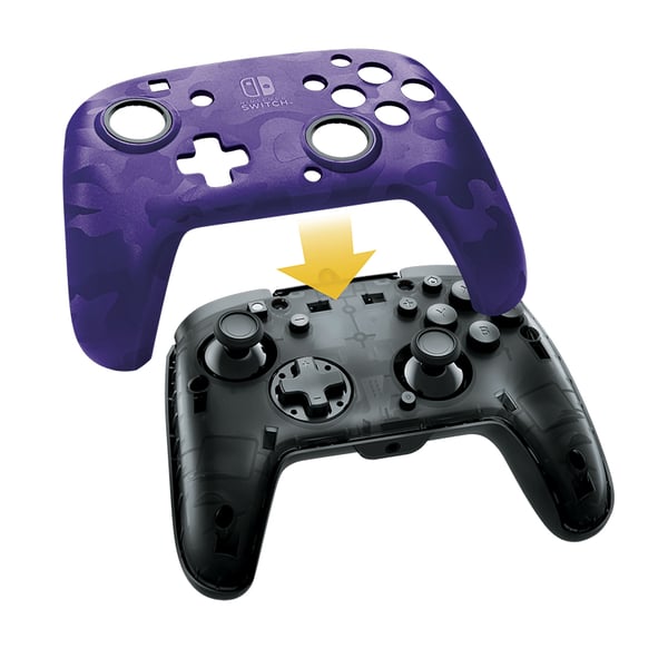 PDP Faceoff Deluxe+ Audio Camouflage, Lilla USB Gamepad Analog/digital Nintendo Switch, Nintendo Switch Lite, Nintendo Switch OLED