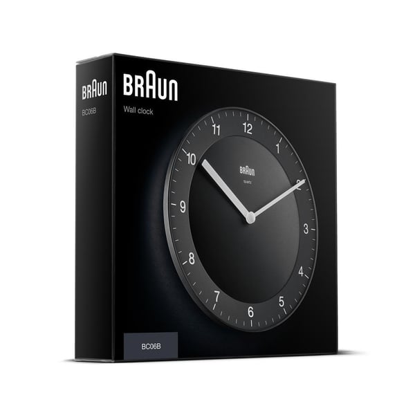 Braun BC 06 B Quarzwanduhr analog schwarz Quarts-klocka Circel Svart