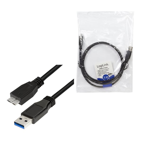 LogiLink CU0026 USB-kabel USB 3.2 Gen 1 (3.1 Gen 1) 1 m USB A Micro-USB B 5 Gbit/sek. 4,5 W Sort