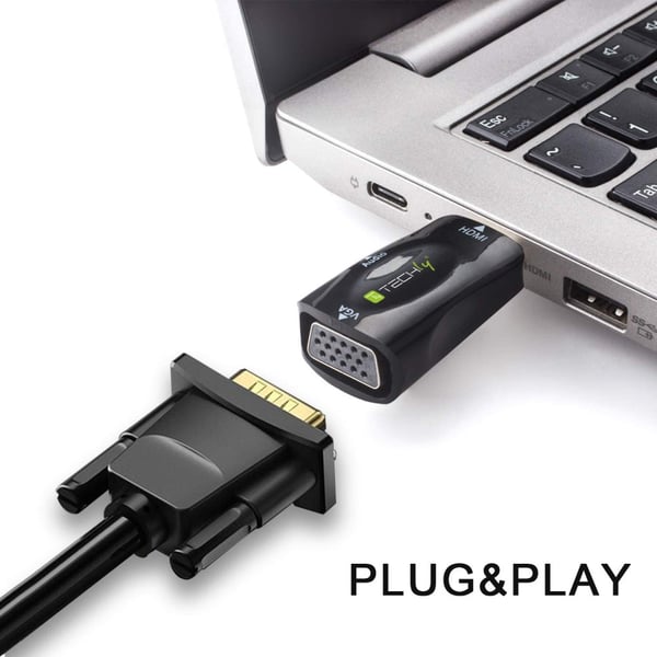 Techly IDATA HDMI-VGA2MABT2 videosignalomvandlare Passiv videokonverterare 1920 x 1080 pixlar