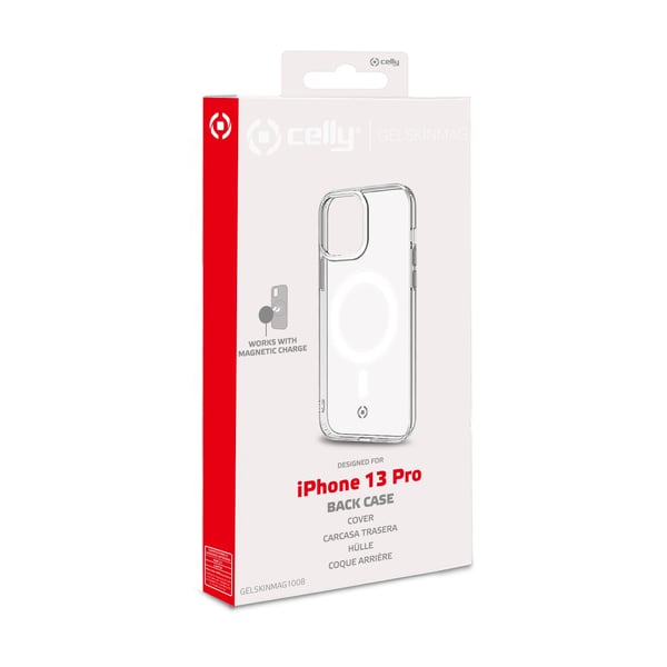 Celly GELSKINMAG iPhone 13 Pro mobiltelefon etui 15,5 cm (6.1") Cover Transparent, Hvid