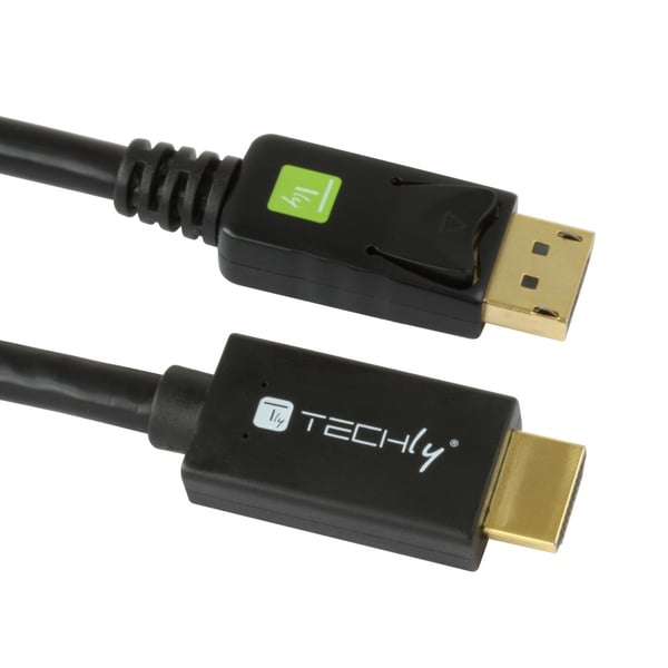 Techly ICOC DSP-H12-010 videokabel adapter 1 m DisplayPort HDMI Sort