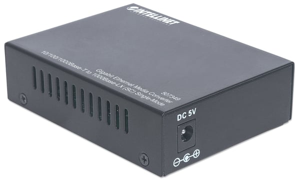 Intellinet 507349 verkon mediamuunnin 1000 Mbit/s 1310 nm Yksittäistila Musta