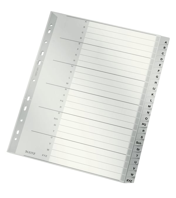 Leitz 12610085 faneskiller Numerisk faneindeks Polypropylen (PP) Grå