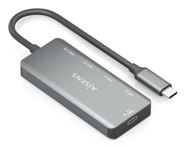 AISENS A109-0946 kannettavien tietokoneiden telakka ja porttitoistin Langallinen USB 3.2 Gen 1 (3.1 Gen 1) Type-C Harmaa