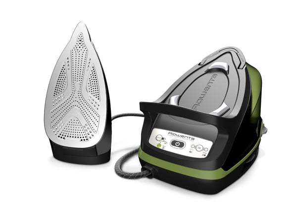 Rowenta Compact Steam DG7664F0 Dampstrygning station Dampstrygestation med tryksat damp 1,1 L Microsteam 400 HD 3De Laser-strygesål Grøn