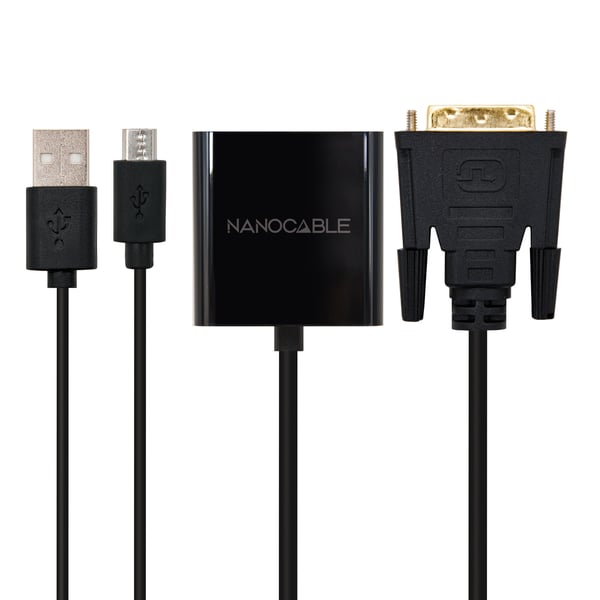 Nanocable 10.16.2008-BK videokabel adapter 0,1 m Sort