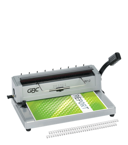 GBC W12 Manuel hul- og Wire-indbindingsmaskine, kapacitet 125 A4-ark